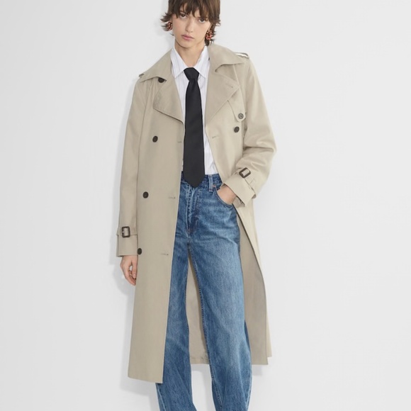 NWOT Aritzia Babaton New Finch Trench Coat in Marcona Beige - Picture 1 of 15
